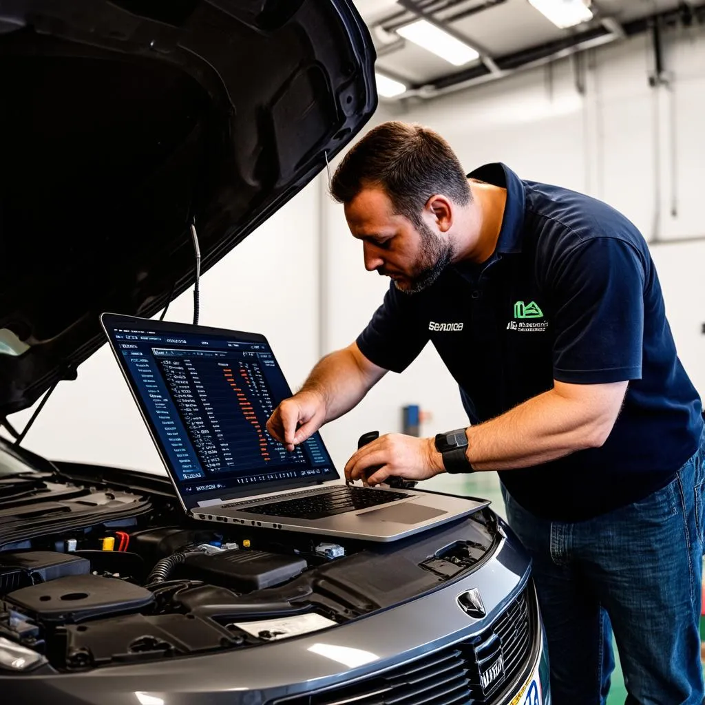 Mechanic with Laptop