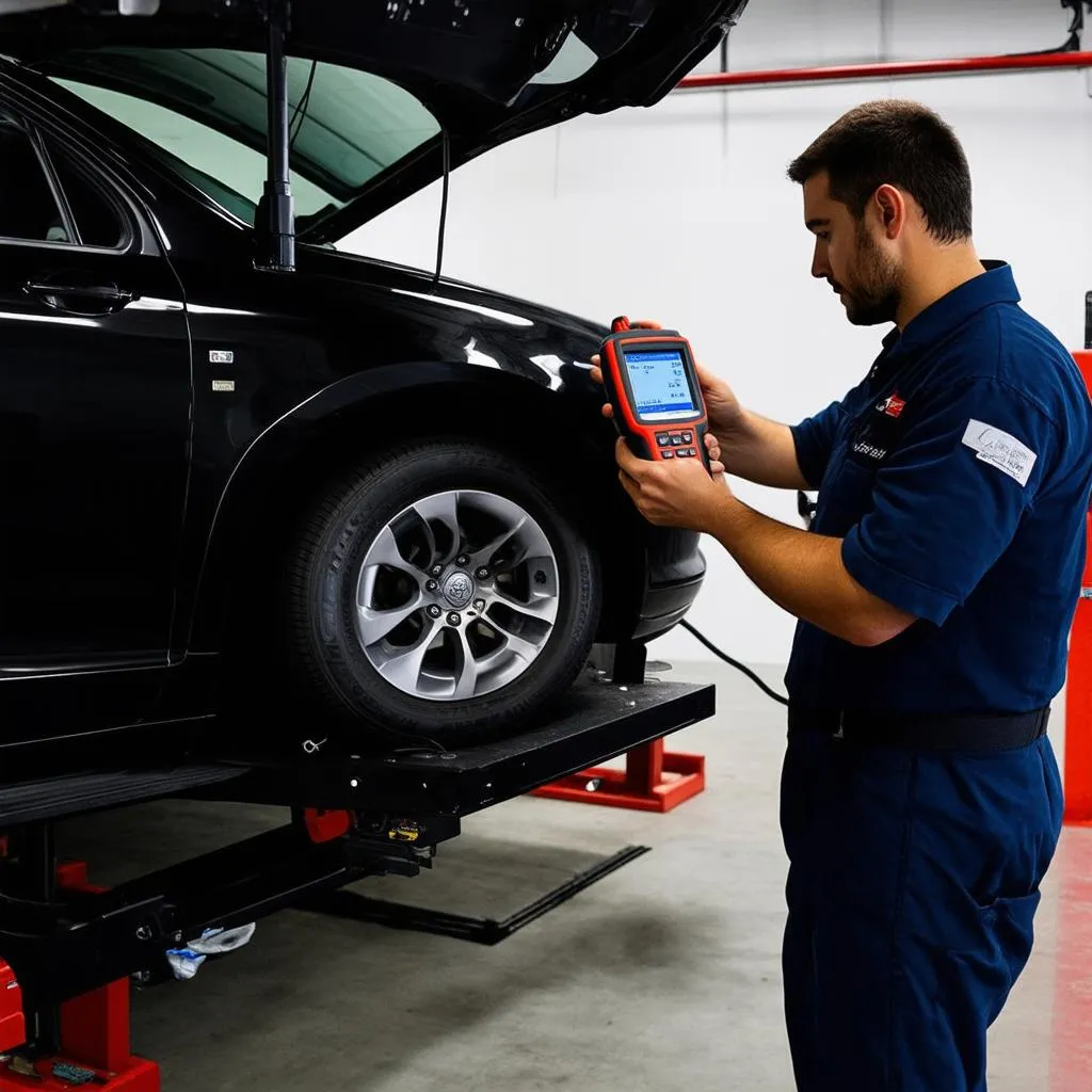 Mechanic Using Ancel FX4000