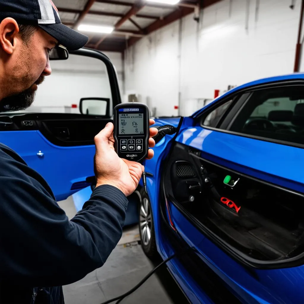 Mechanic Using Dealer-Level Scanner on Audi A3 8V