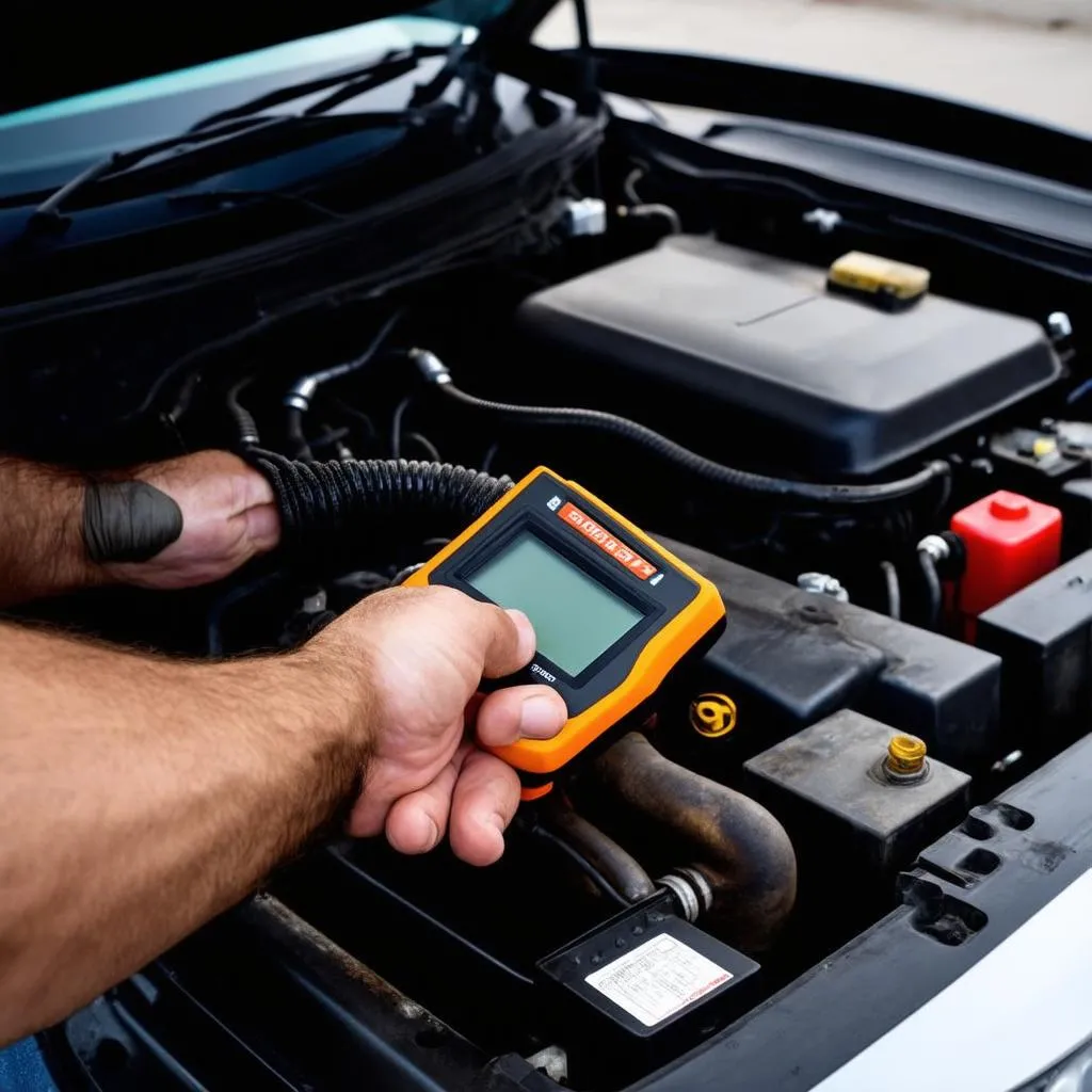 Mechanic Using Diagnostic Tool