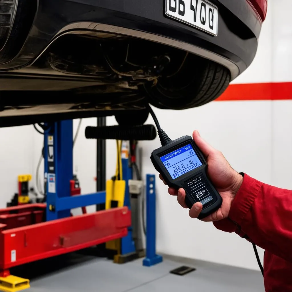 Mechanic using OBD Scanner