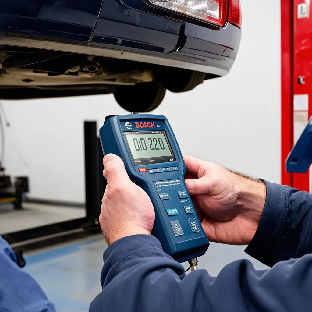 Mechanic Using OBD Scanner