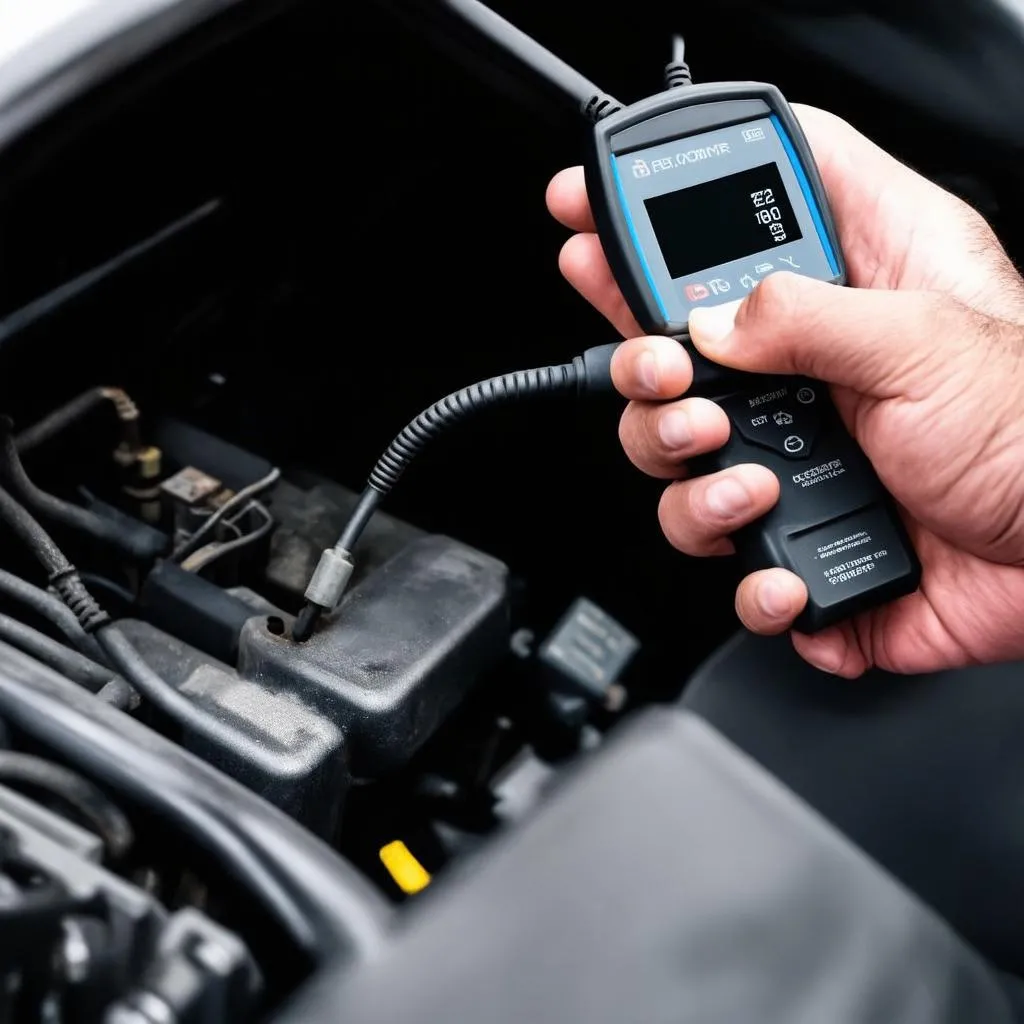 Mechanic Using OBD Scanner