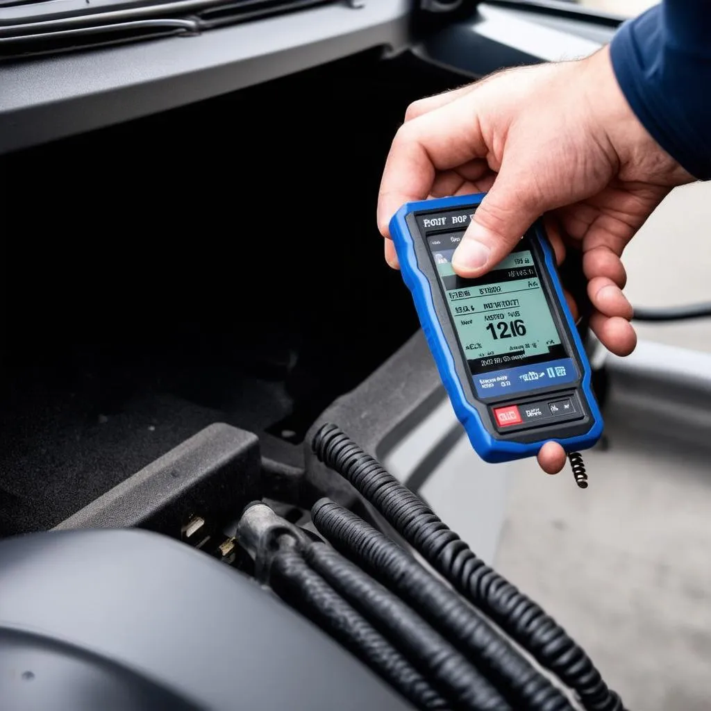 Mechanic using OBD Scanner