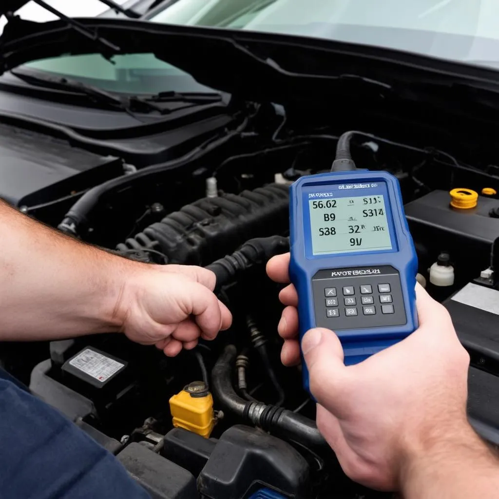 Mechanic Using OBD Scanner