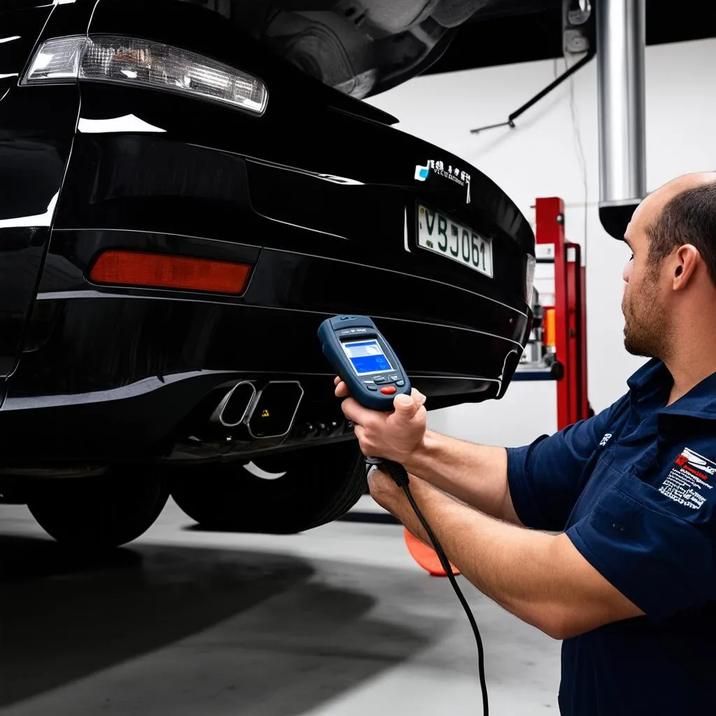 Mechanic Using OBD Scanner