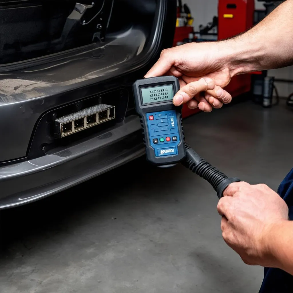 Mechanic Using OBD Scanner