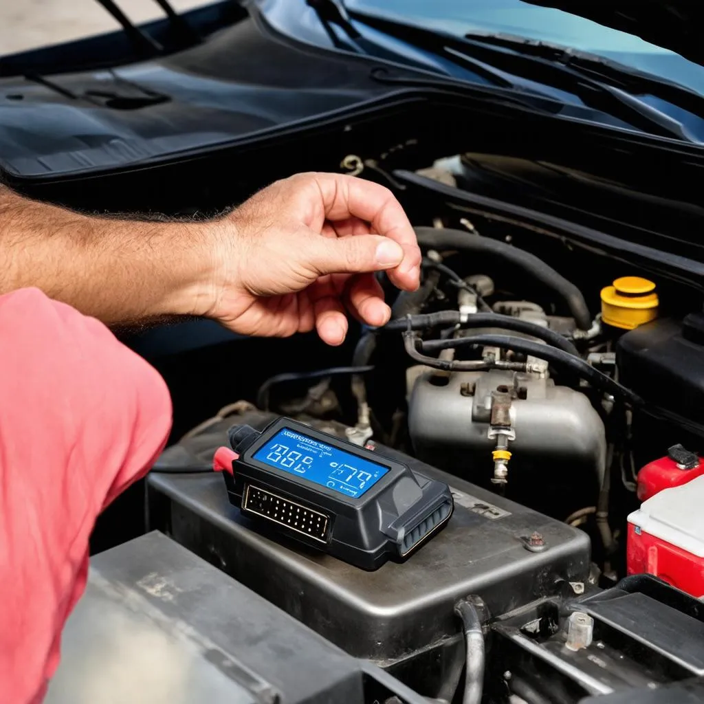 Mechanic using Scangauge OBD