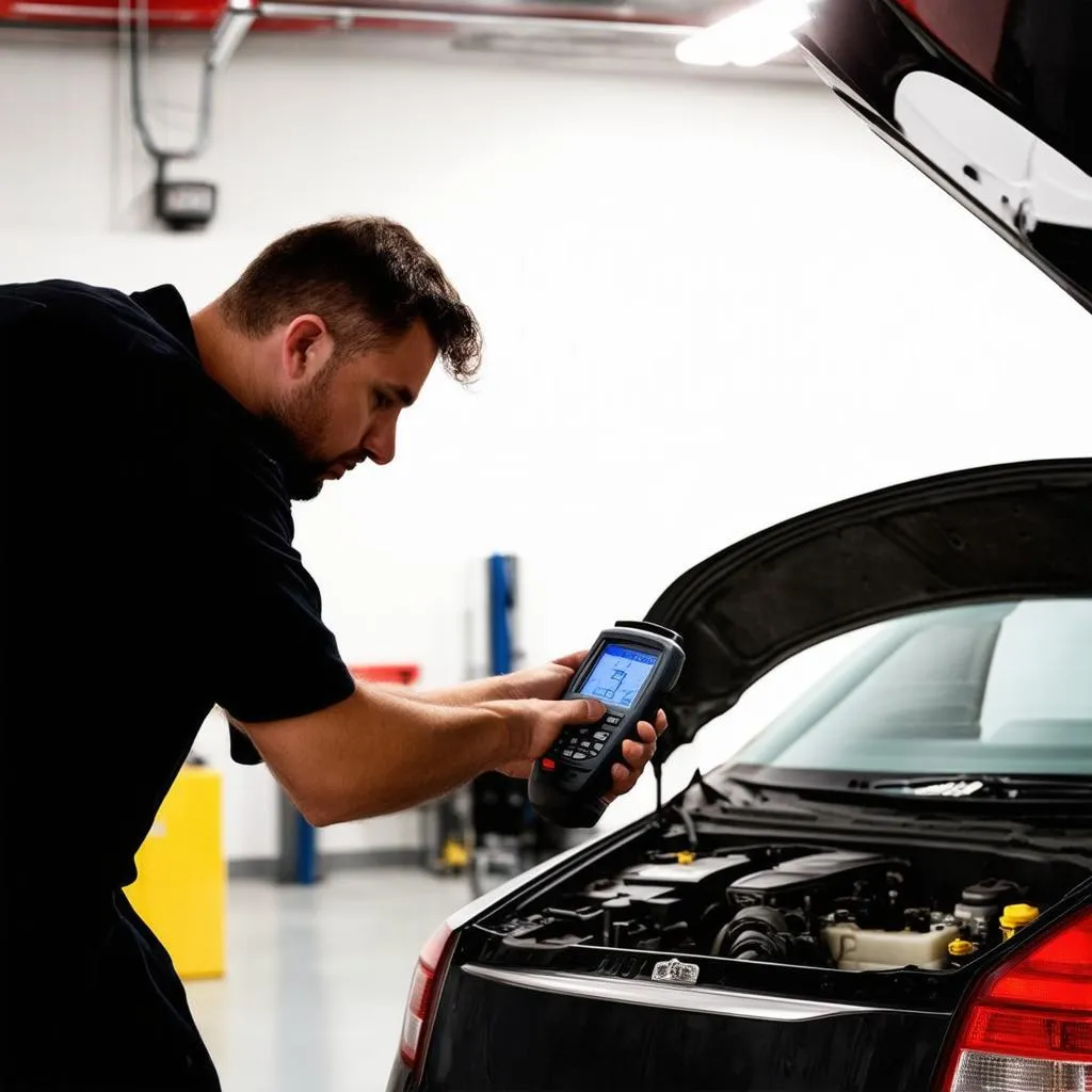 Mechanic Repairing a Car