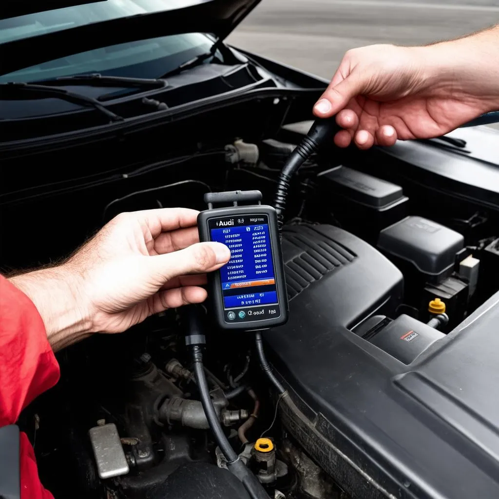 Mechanic Scanning Audi A8