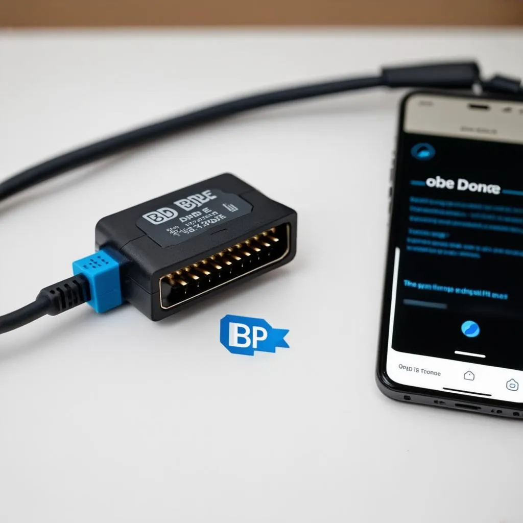 OBD BLE Dongle Connected to Car