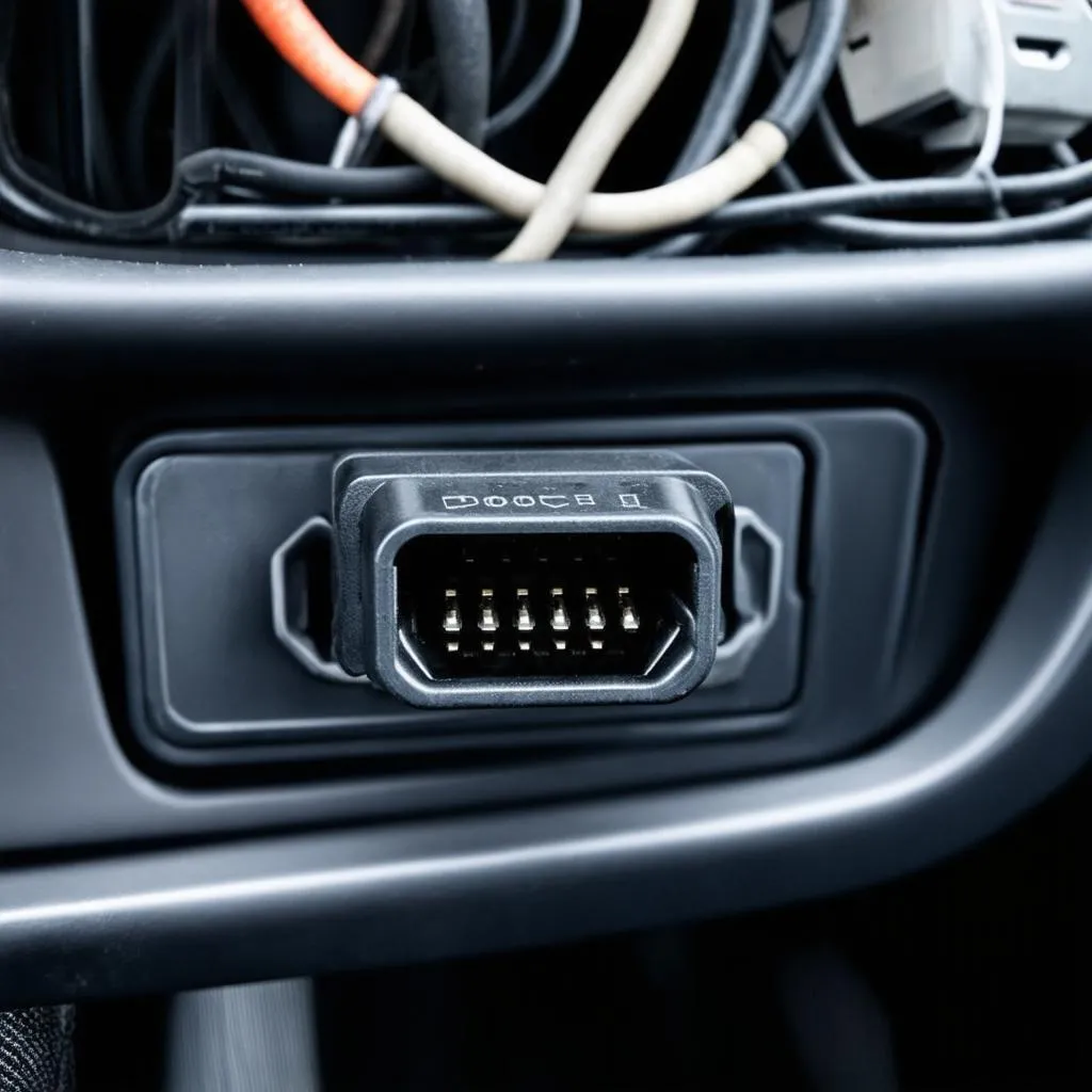 OBD port in a car