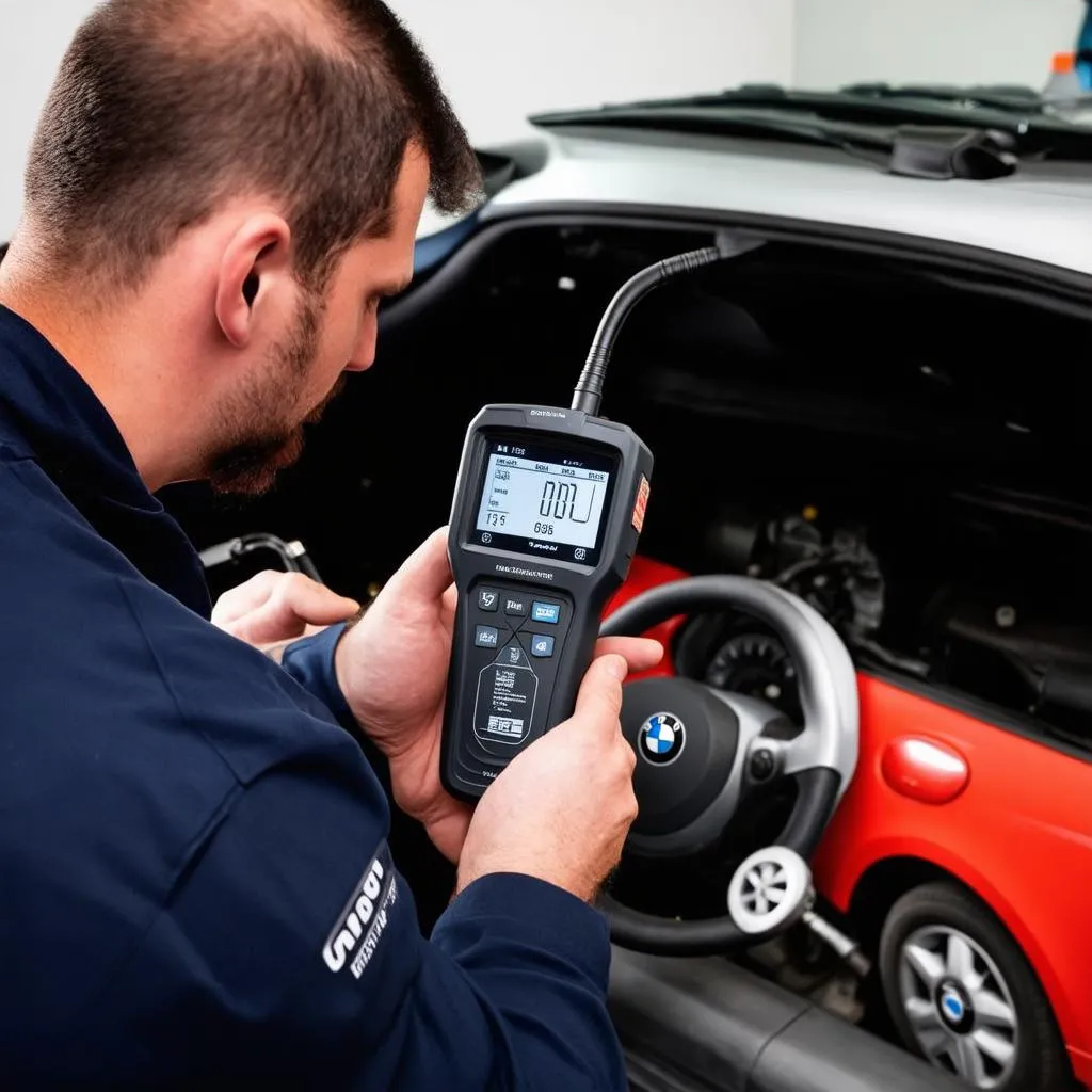 Obd scanner with a BMW mini