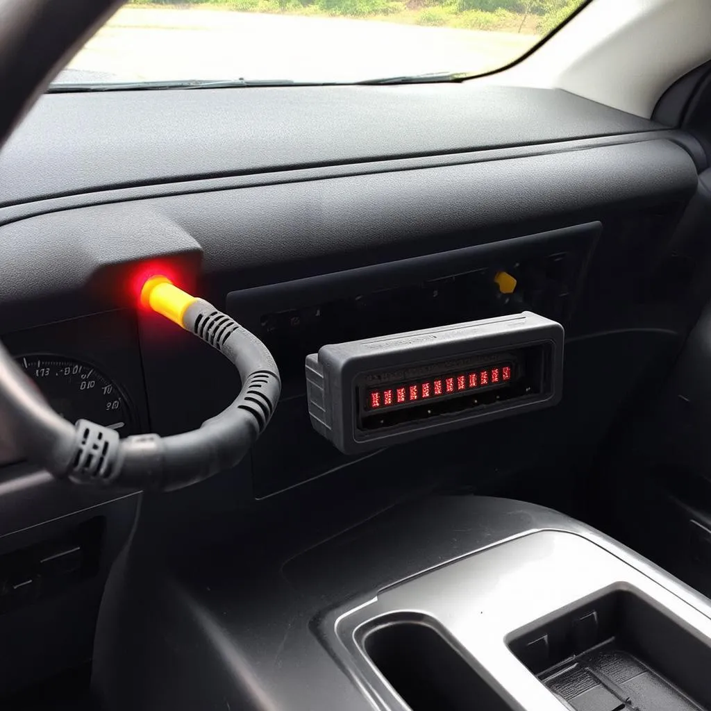 OBD Scanner Connected to a Silverado