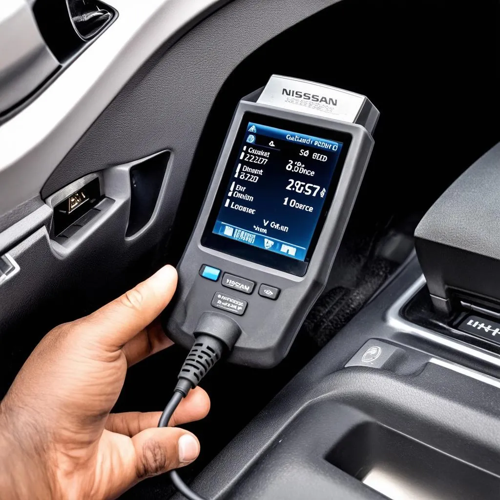 OBD Scanner in Use on 2007 Nissan Altima