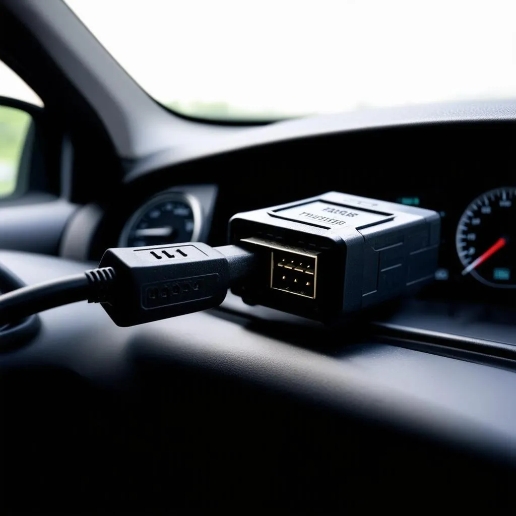 OBD Scanner Connected to a Car