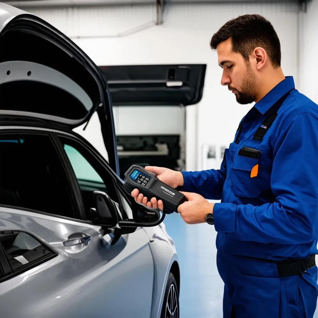 OBD Scanner Connected to Car