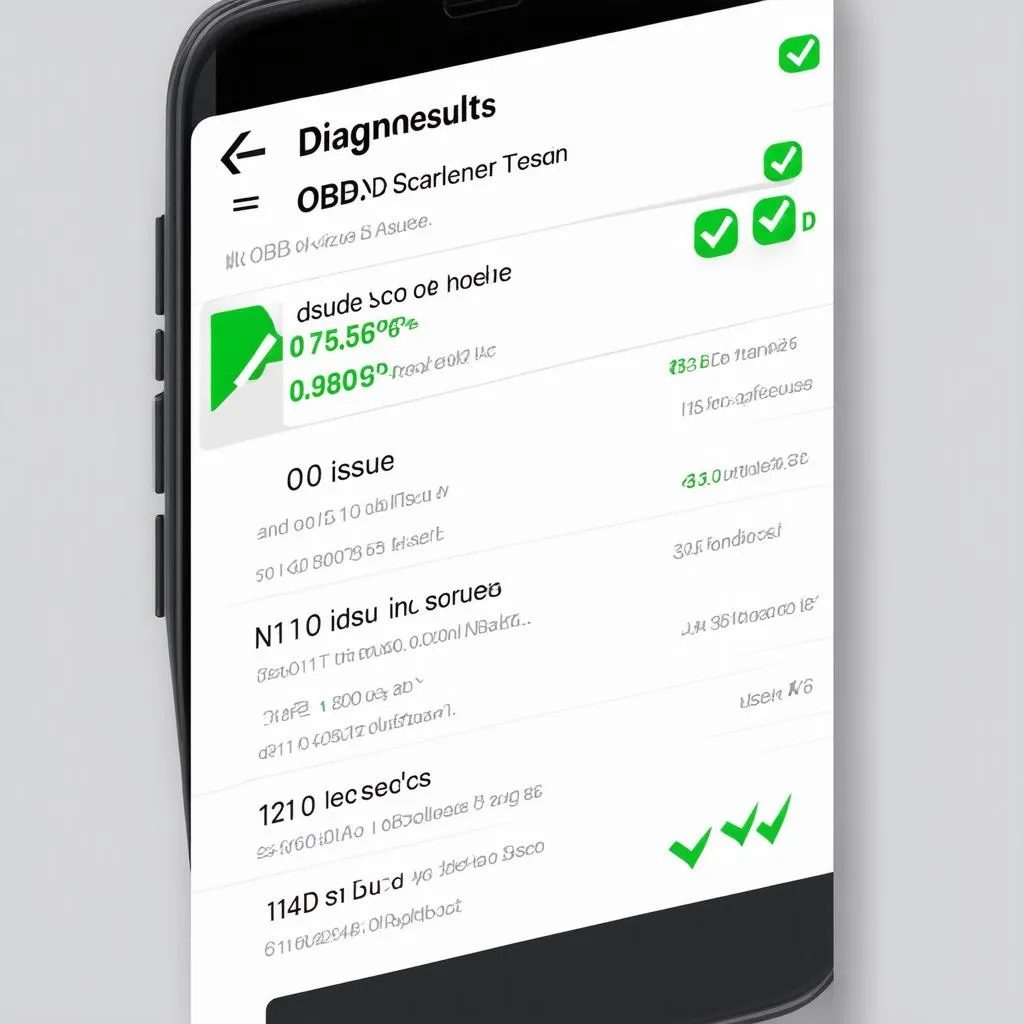 Smartphone Displaying OBD Scanner Results