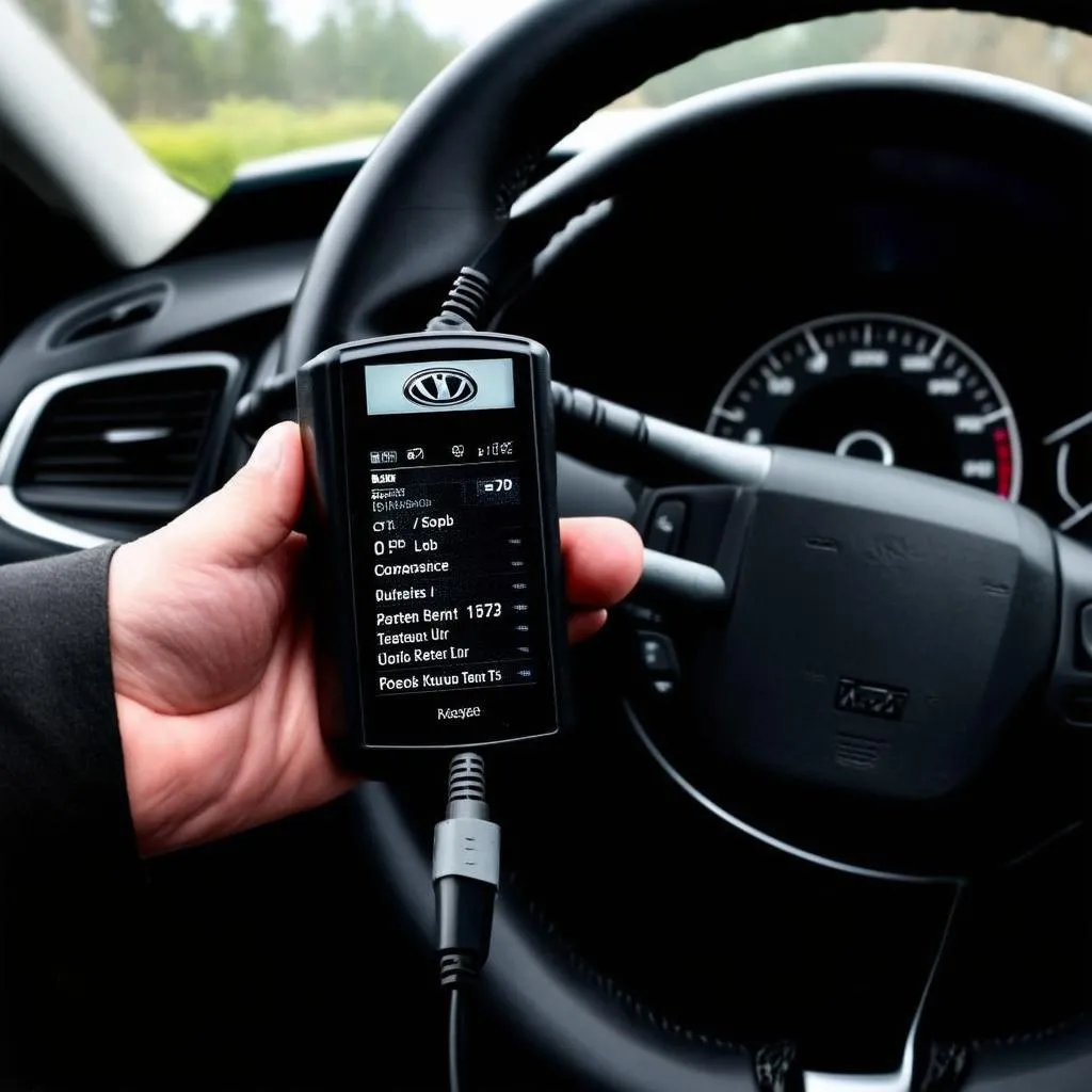 OBD Scanner connected to a Skoda