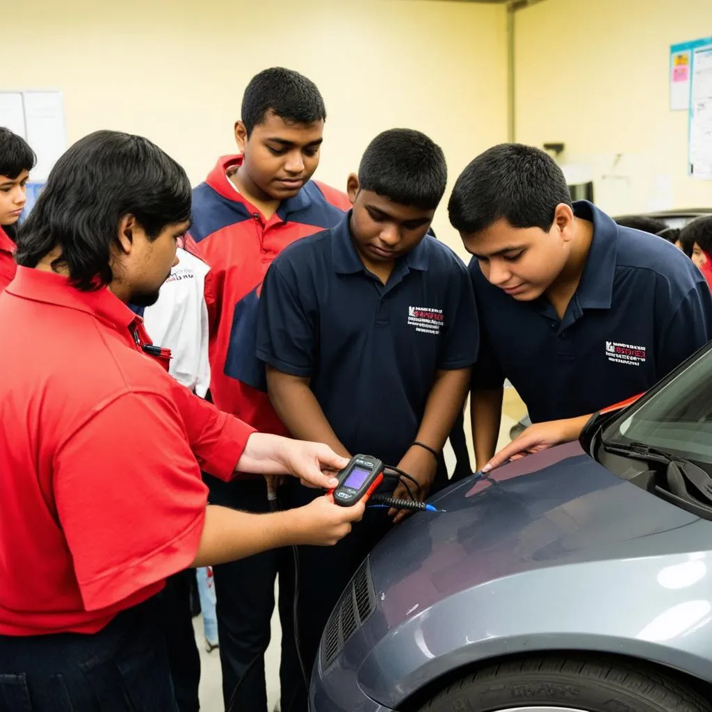 Students Learning OBD-II