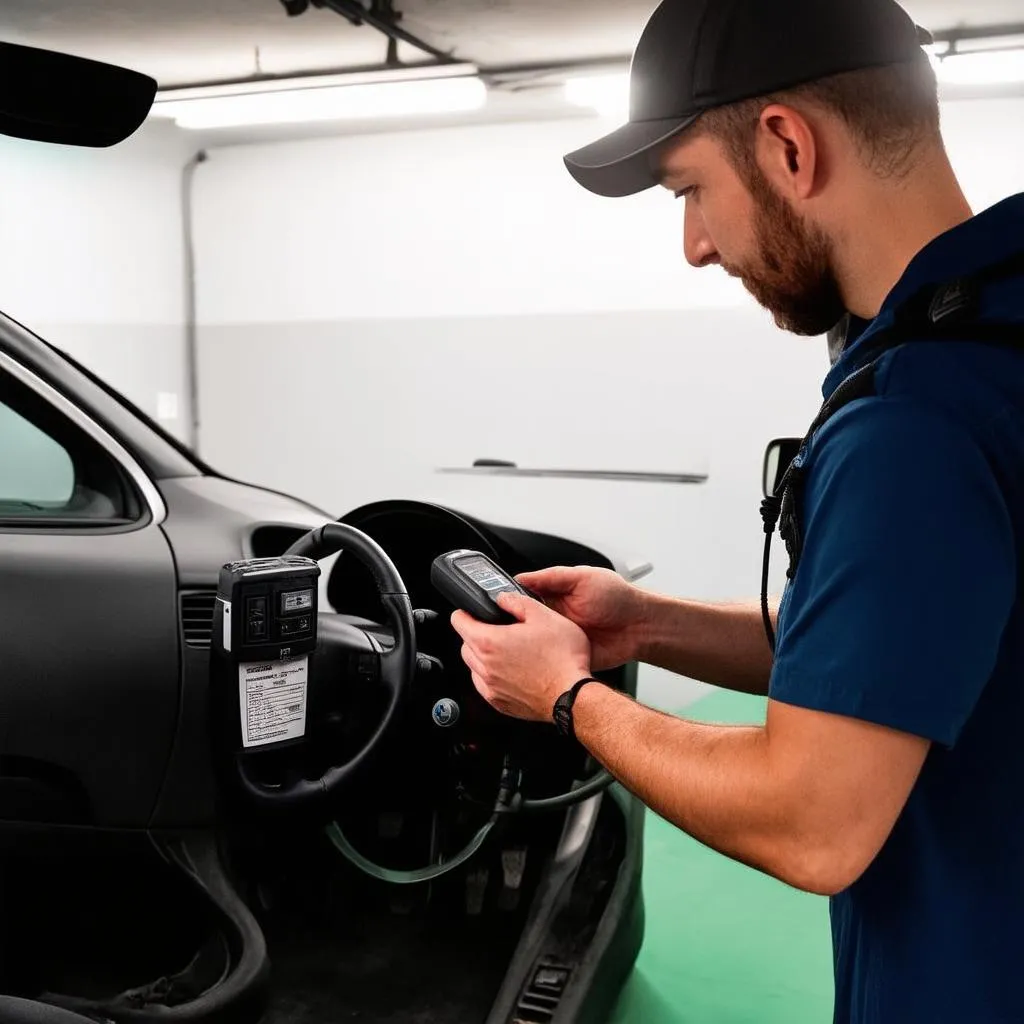 OBD2 Scanner Connected to Renault Clio