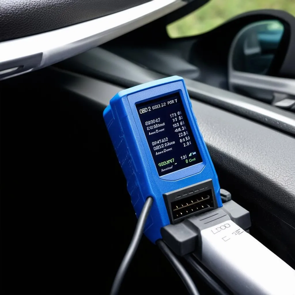 OBD2 scanner connected to car