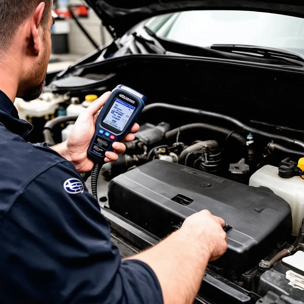 OBD2 Scanner Connected to a Subaru Outback