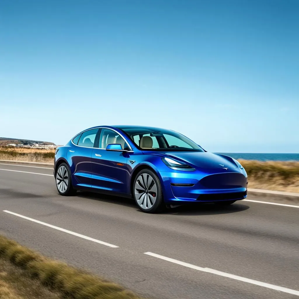 Tesla Model 3 On The Road