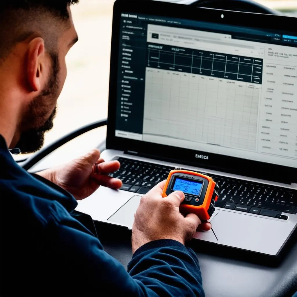 Mechanic Using ELM327 OBD