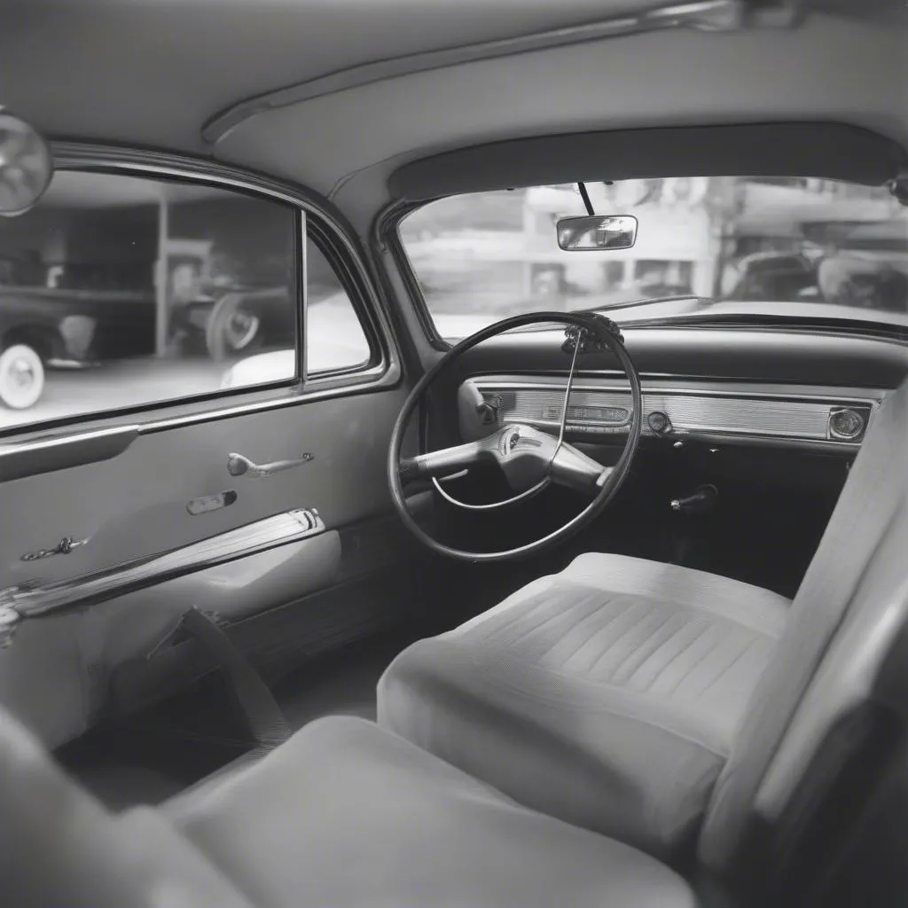 Car interior from the 1960s