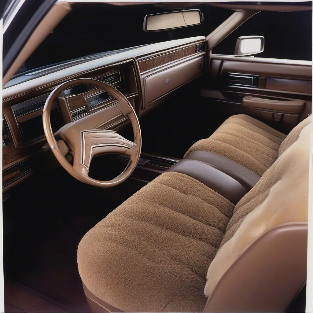 The interior of a 1979 Lincoln Town Car showcases plush seats, offering a luxurious feel and ample support.