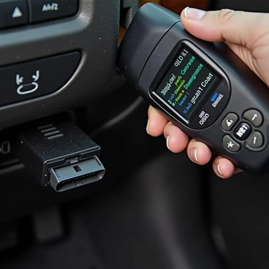 OBD Scanner plugged into a 2005 Jeep Grand Cherokee