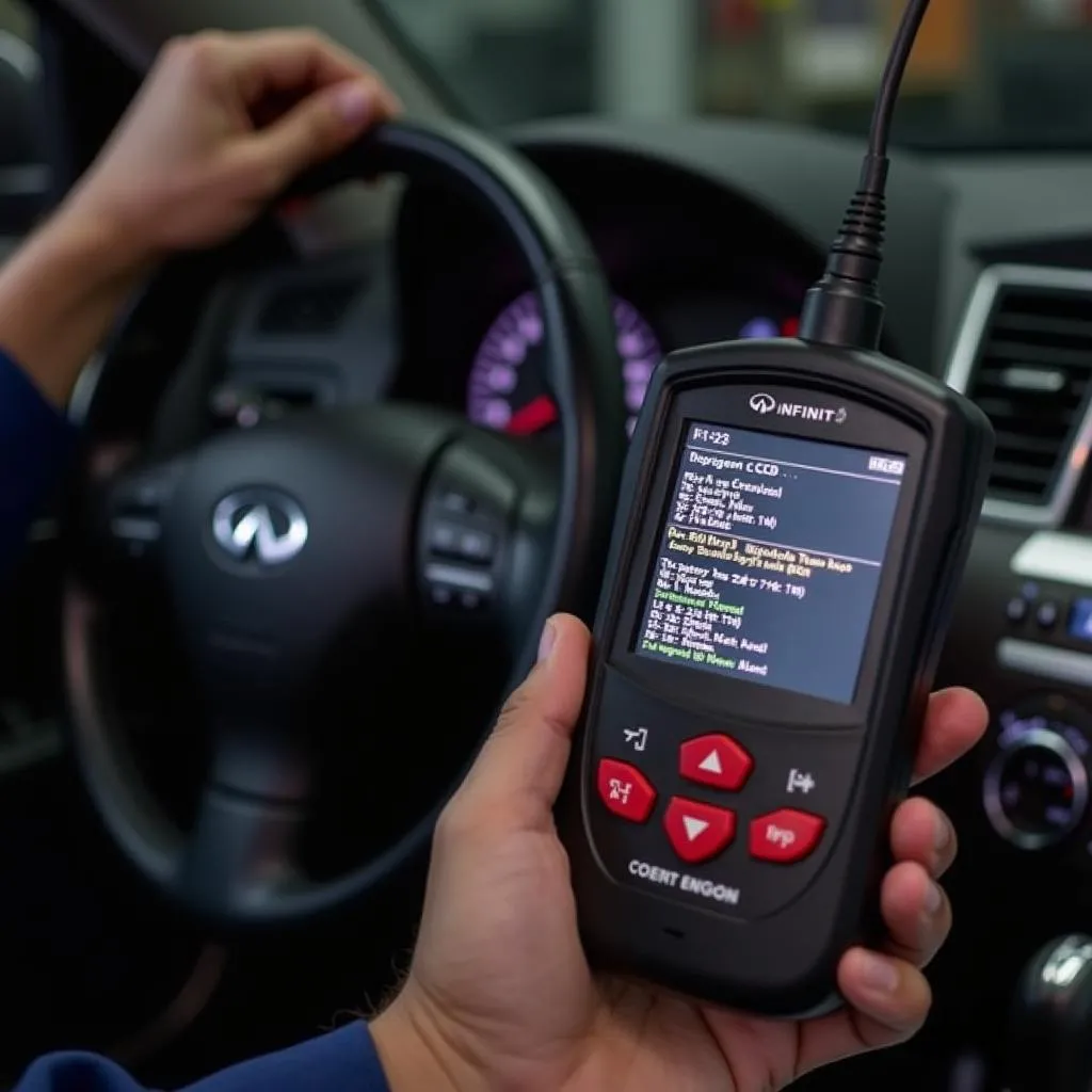 OBD Scanner Connected to 2011 Infiniti G37