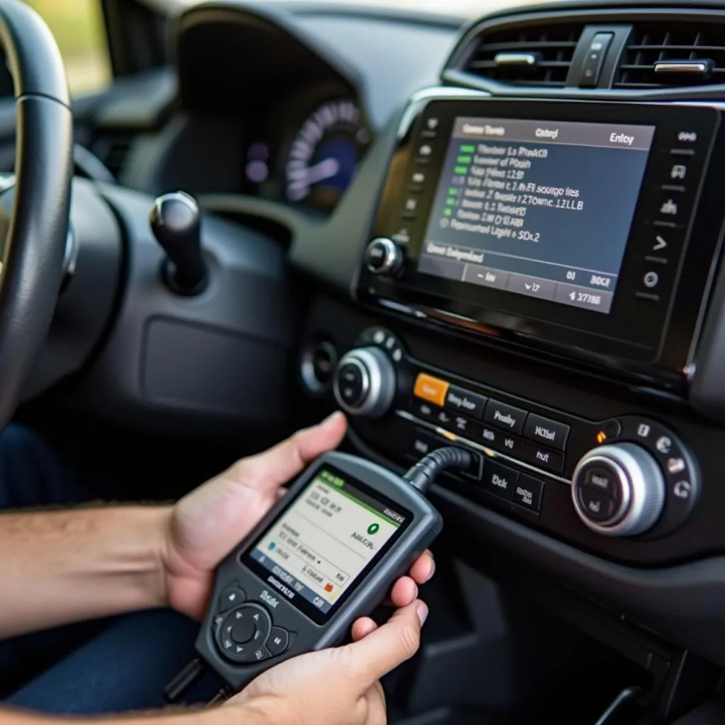 Honda CRV OBD Scanner in Use