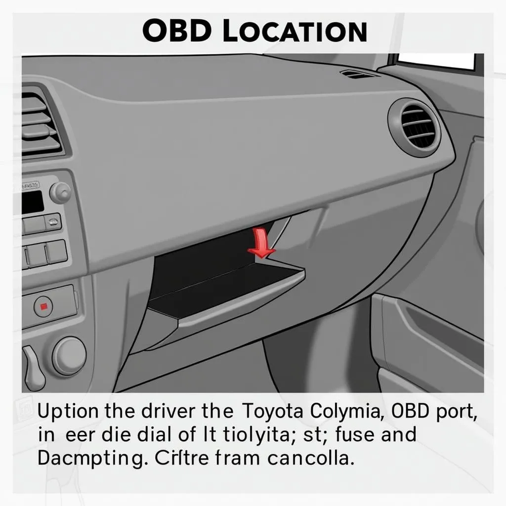 2016 Toyota Corolla OBD Port Location Under Dashboard