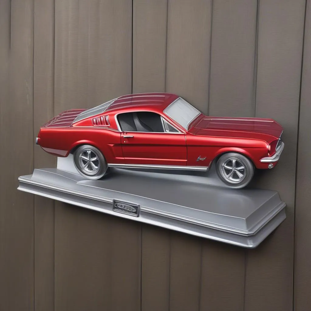 3D metal car wall art featuring a Ford Mustang