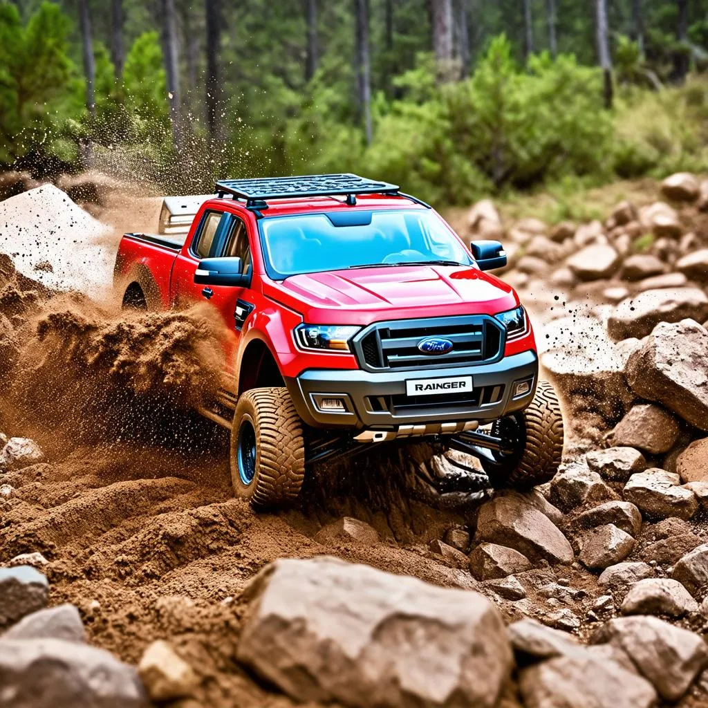 Ford Ranger RC Car driving off-road