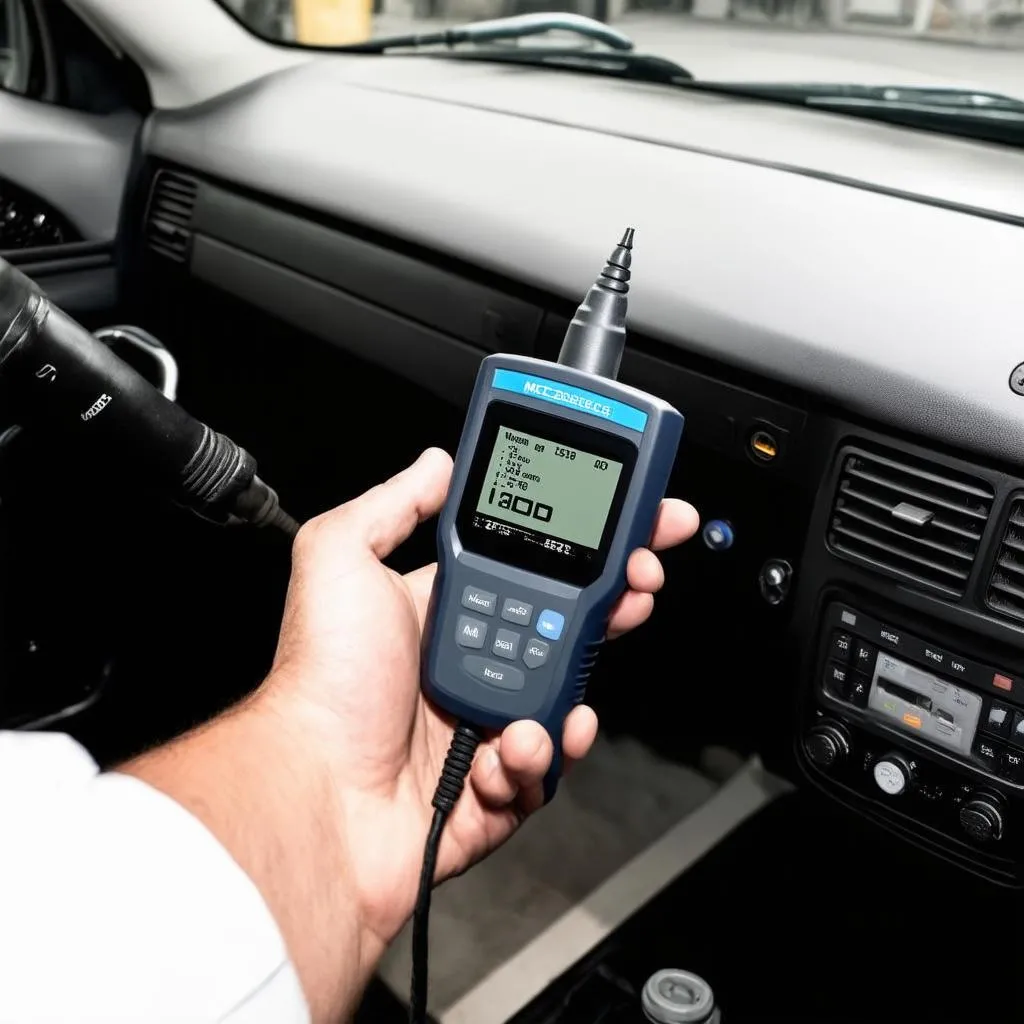 OBD scanner in use