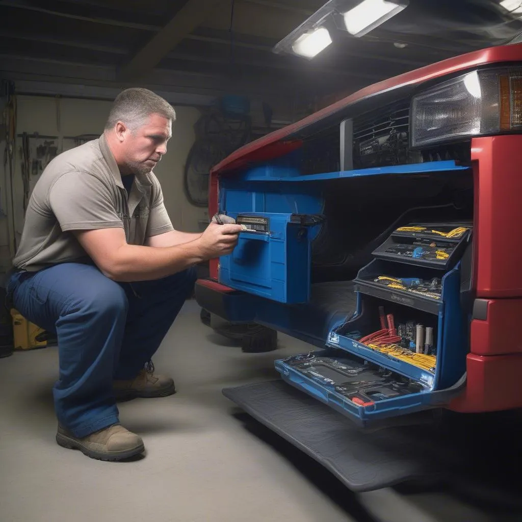 Mechanic Checking Fuses