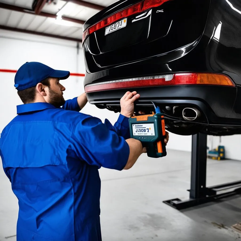 Mechanic Using Diagnostic Tool