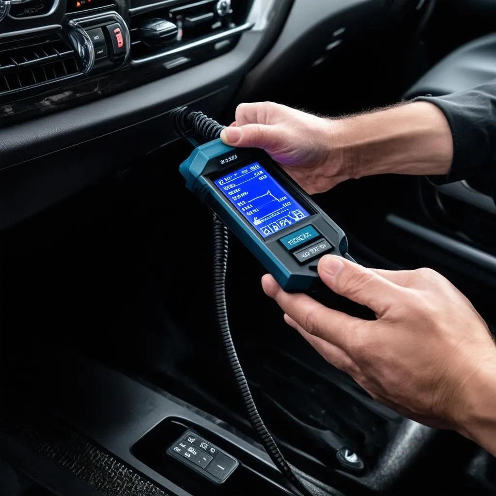 OBD Scanner Connected to a Car