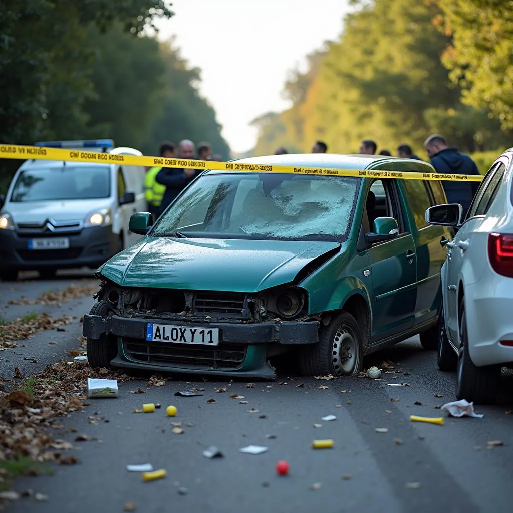 Fatal Car Accident Investigation Scene