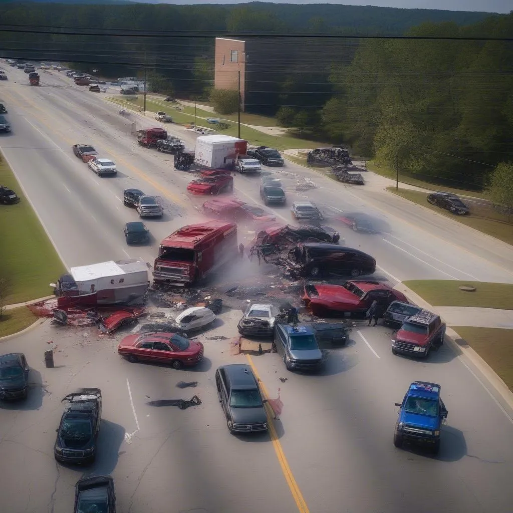 Car Accident Scene in Kennesaw