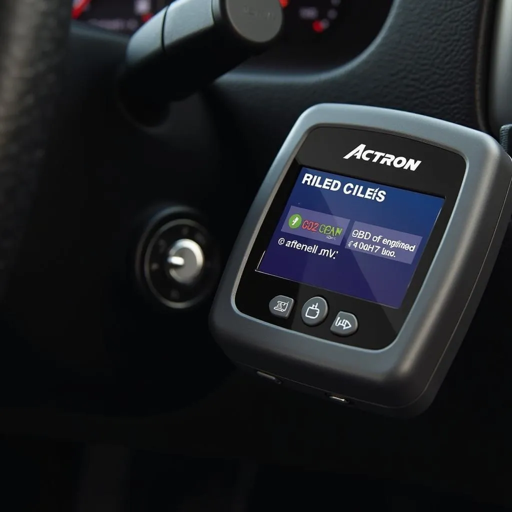 Actron OBD II Code Reader Displaying Engine Code