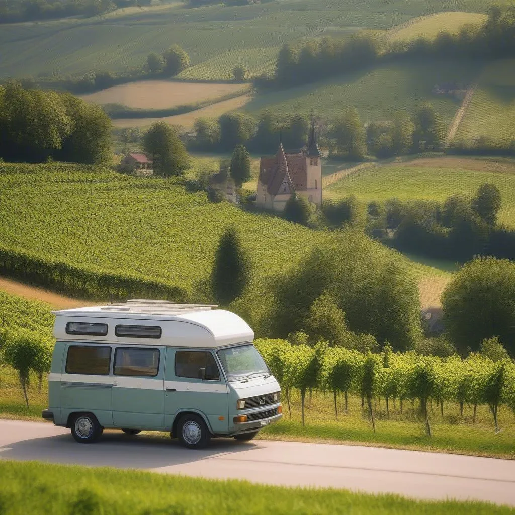 Alsatian Campervan on the Road