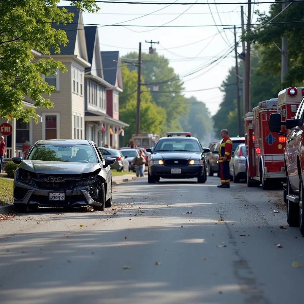 Amherst NH Car Accident Scene