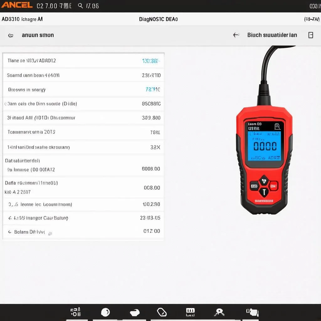 Ancel AD310 OBD2 Diagnostic Scan Tool Interface