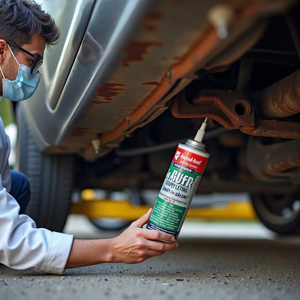 Applying Car Rust Sealant