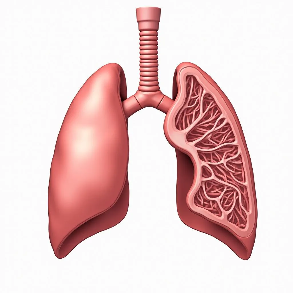 Illustration of atelectasis in lungs