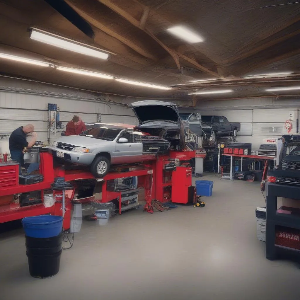 An auto repair shop in Altoona, Iowa, with experienced mechanics